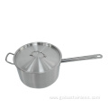 Stainless steel single-handle pot with compound bottom